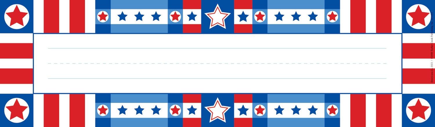 Barker Creek Colorful Desk Nameplates & Bulletin Board Signs, USA, Multi-Purpose Desk Nameplates, Bulletin Board Signs