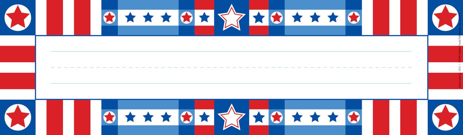 Barker Creek Colorful Desk Nameplates & Bulletin Board Signs, USA, Multi-Purpose Desk Nameplates, Bulletin Board Signs