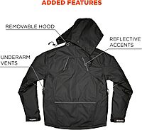 ERGODYNE N-FERNO 6467 Winter Work Jacket, Workwear Outerwear, Thermal Insulation, Removable Hood