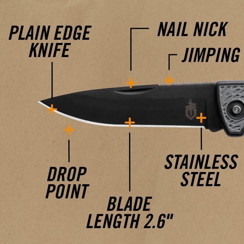 Gerber Gear US1 Pocket Knife - Plain Edge Blade Folding Knife - EDC Gear and Equipment - Grey