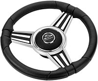 Schmitt & Ongaro PU30 14" Wheel - Chrome Cap & Spoke Inserts - Black Spokes - 3/4" Tapered Shaft