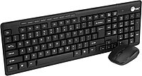 SIIG Jk-WR0T12-S1 Standard Size 102Key Wireless Keyboard with 3Button Wireless Optical Mouse, Black 102-key