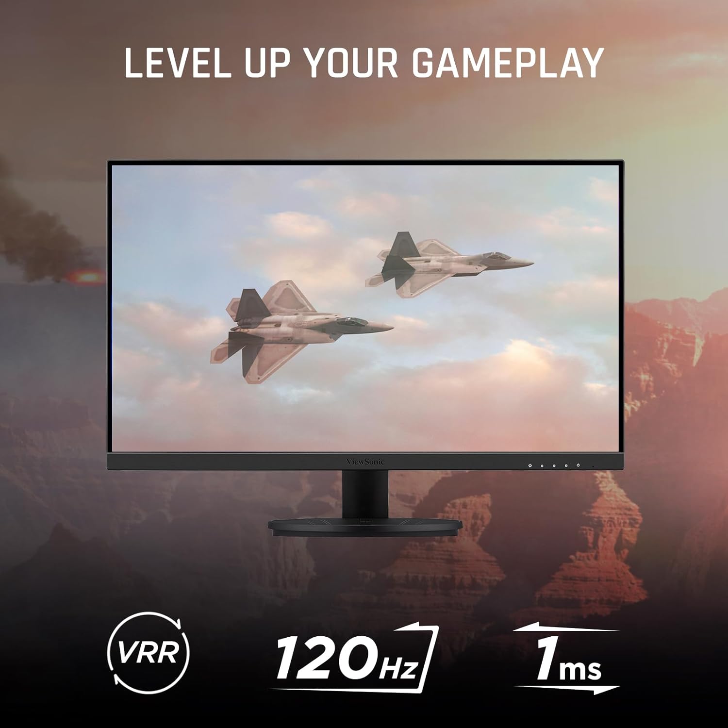 VIEWSONIC IPS Gaming Monitor — Full HD 1080p, 1ms, 120Hz, USB-C, HDMI, DisplayPort