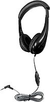 HamiltonBuhl Motiv8 Mid-Sized Multimedia Headphone with In-line Volume Control, Black