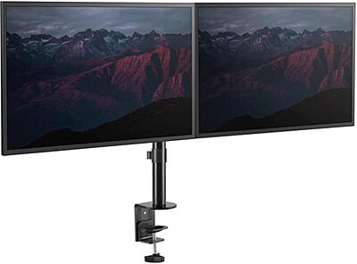 StarTech.com Desk Mount Dual Monitor Arm - Desk Clamp VESA Compatible Monitor Mount for up to 32 inch Displays - Ergonomic Articulating Monitor Arm - Height Adjustable/Tilt/Swivel/Rotating (ARMDUAL3)