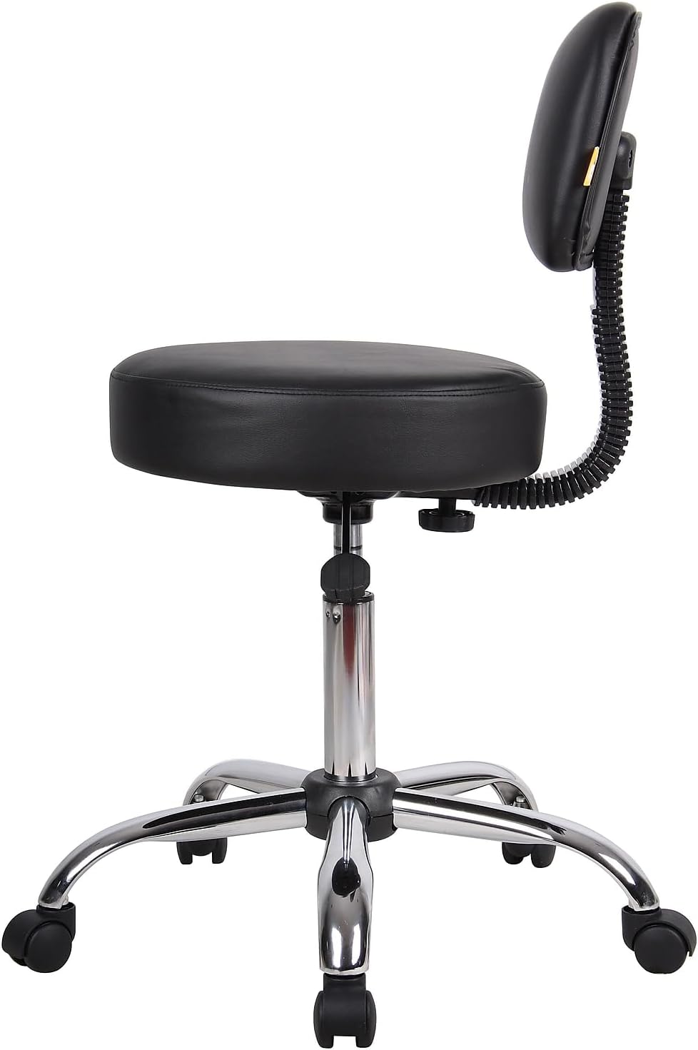 BOSS OFFICE PRODUCTS Medical Stool with Back, Antimicrobial Vinyl, Chrome Base