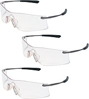 (3 Pair) MCR Safety Glasses Clear Anti-Fog Lens Rubicon T4110AF