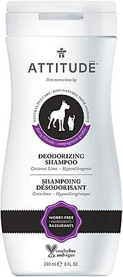 ATTITUDE Furry Friends, Natural Hypoallergenic Deodorizing Shampoo, Coco Lime, 240 ml