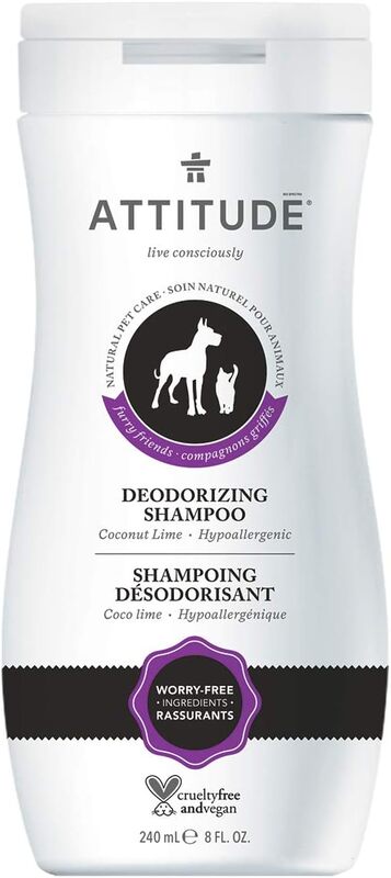 ATTITUDE Furry Friends, Natural Hypoallergenic Deodorizing Shampoo, Coco Lime, 240 ml