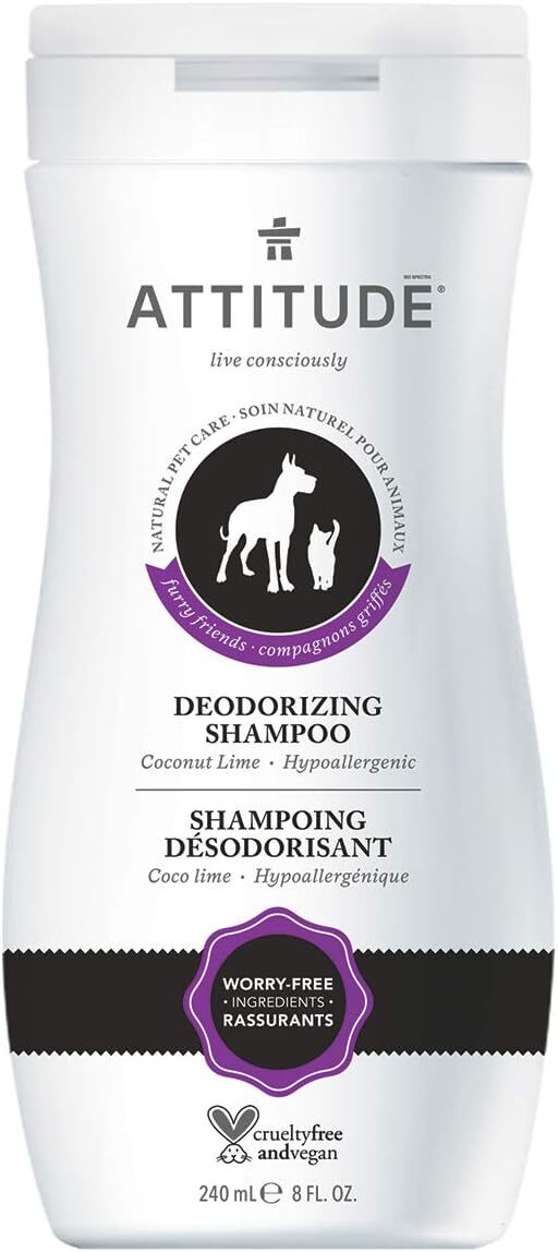 ATTITUDE Furry Friends, Natural Hypoallergenic Deodorizing Shampoo, Coco Lime, 240 ml