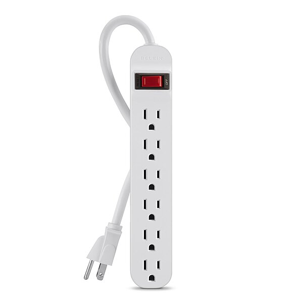 Belkin 6-Outlet Power Strip / Surge Protector, Slim