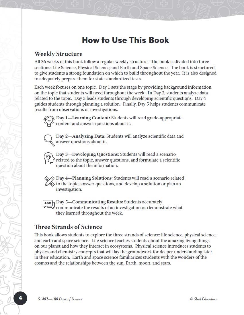 180 Days™: Science, Earth and Space Science for 1st Grade Practice Workbook for Classroom and Home