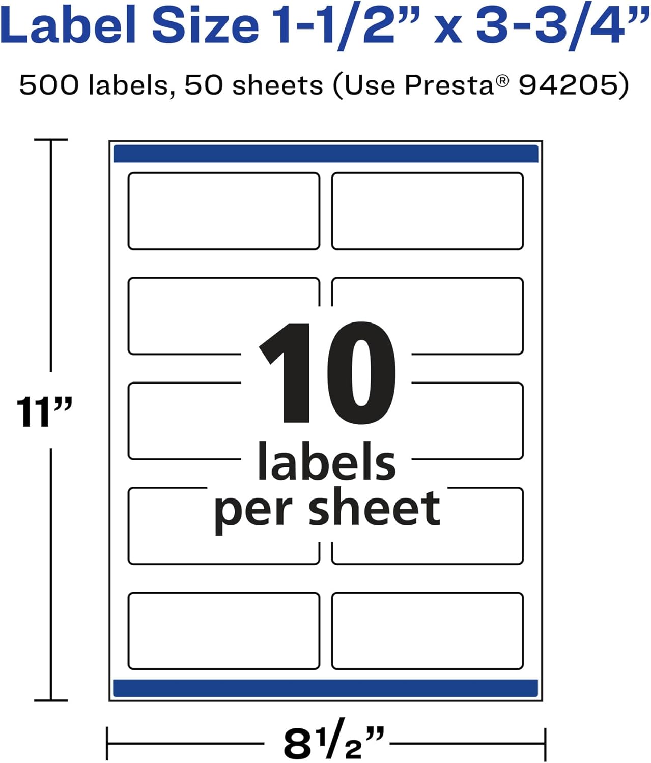 AVERY Glossy Clear Rectangle Labels, Sure Feed Technology, 1.5" x 3.75", Print-to-The-Edge, Laser/Inkjet Printable