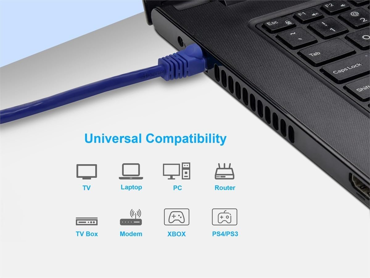 Monoprice Cat6 24AWG UTP Ethernet Patch Cable - Snagless RJ45, 550MHz, Pure Bare Copper