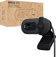 Logitech Brio 105 Full HD 1080p Business Webcam with Auto-Light Balance, USB-A, Privacy Shutter, Easy Set-Up, Compatible with Windows, macOS, ChromeOS