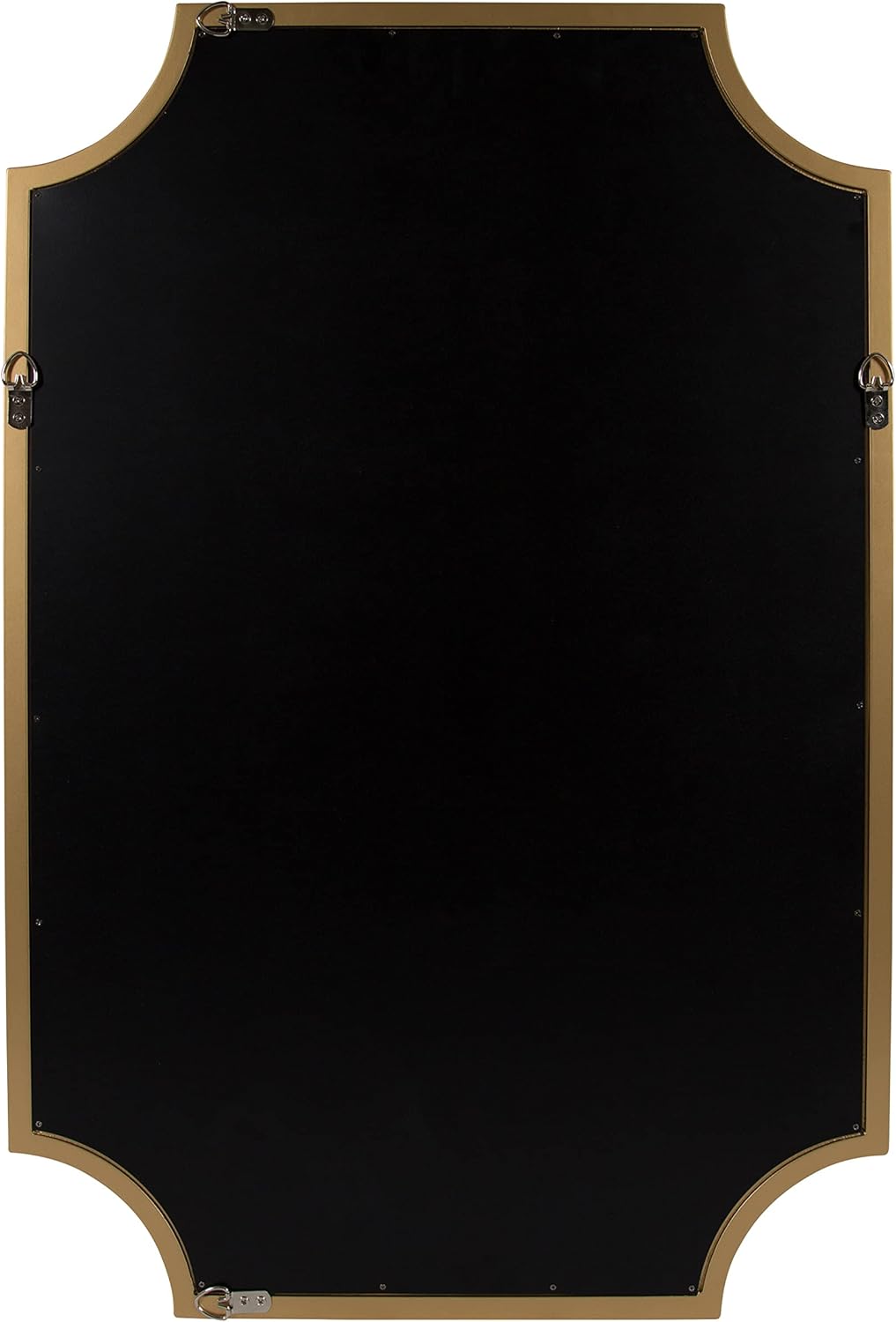 Kate and Laurel Hogan Wood Framed Wall Accent Mirror with Scalloped Corners, 24x36 Inches, Gold