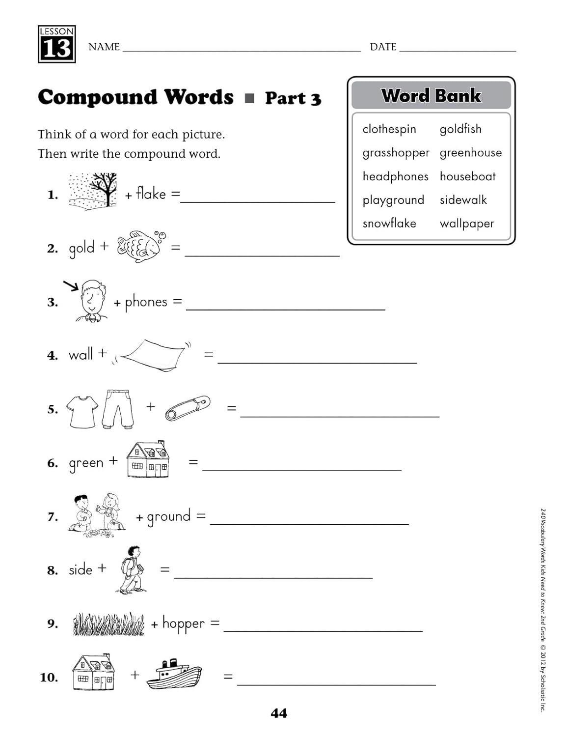 240 Vocabulary Words Kids Need to Know: Grade 2: 24 Ready-to-Reproduce Packets Inside! (Teaching Resources)