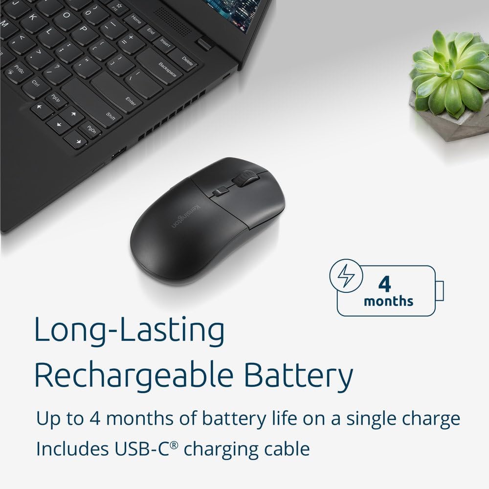 Kensington MY430 EQ Rechargeable Mouse, Multi-Device, Programmable Buttons (K75507WW)