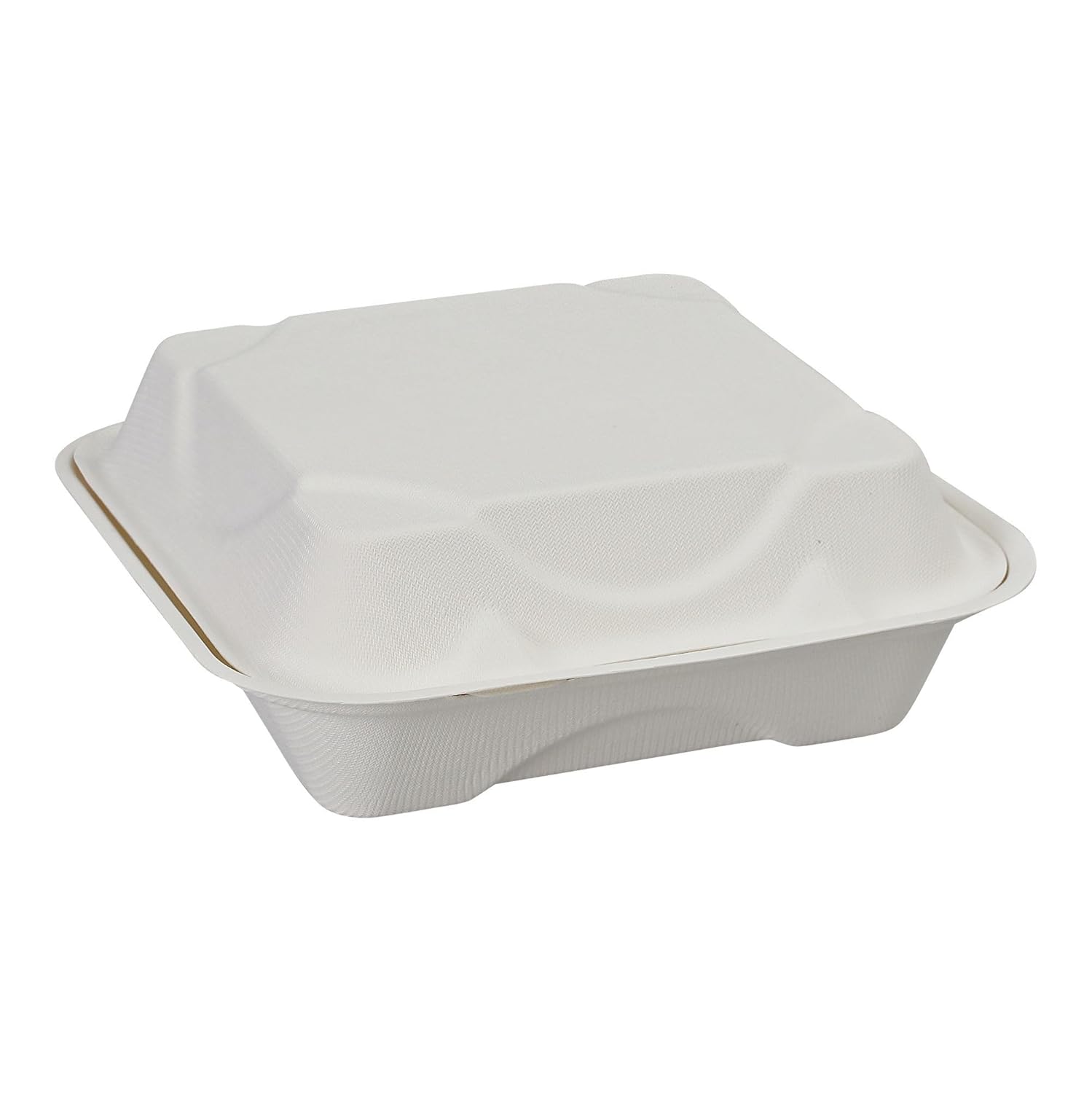 Eco-Products Compostable Bagasse Molded-Fiber Hinged Clamshell Containers