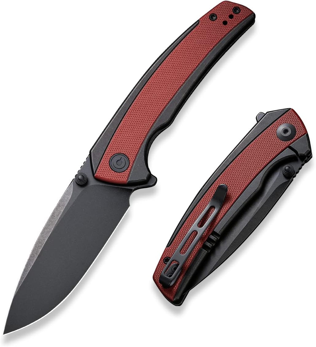 CIVIVI Teraxe Pocket Knife for EDC, 3.48-in Nitro-V Blade One Size Burgundy