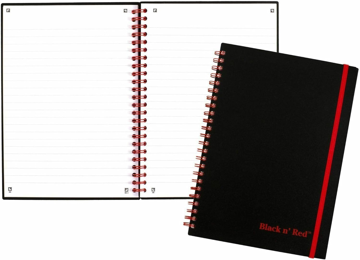 Black n' Red Notebook, Business Journal, Optik Paper, Wirebound, 70 Sheets, Ruled, SCRIBZEE-compatible