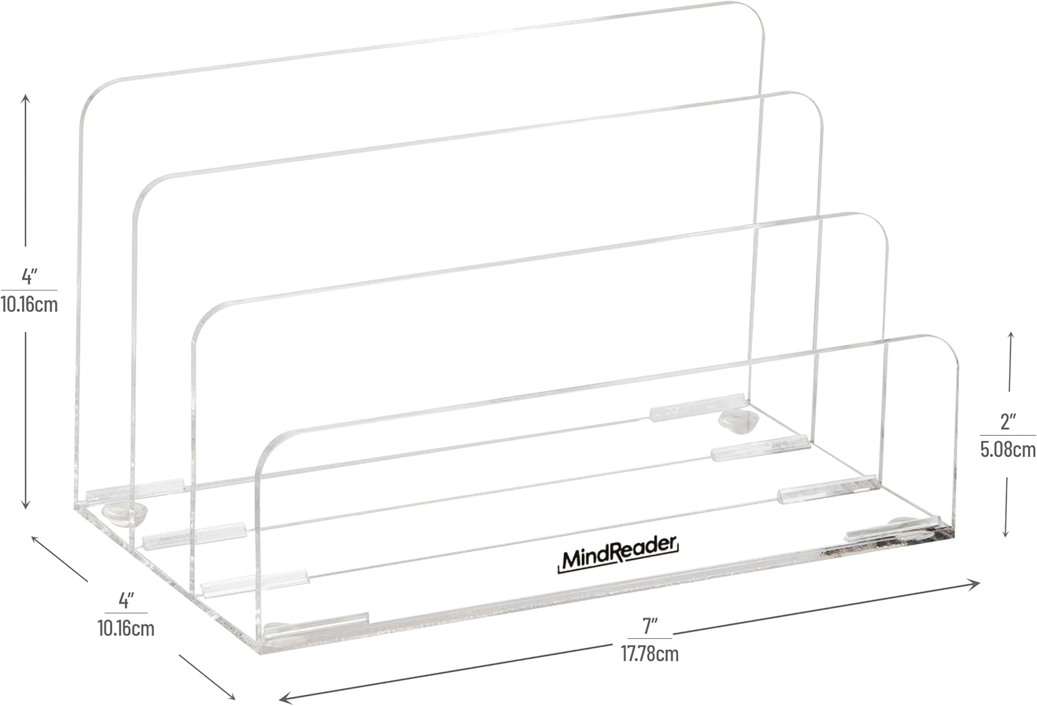 MIND READER Acrylic Desktop Organizer, Clear