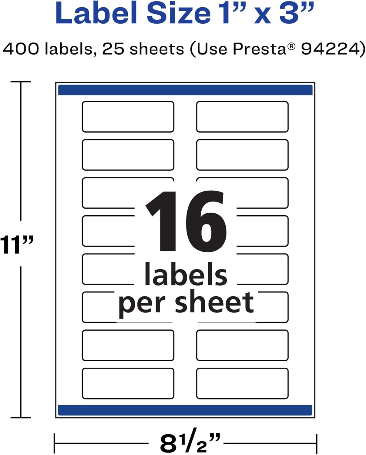 Avery Durable Waterproof Rectangle Labels, Sure Feed Technology, 1" x 3"