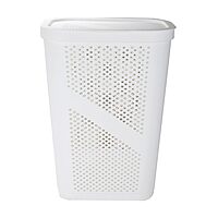 Mind Reader Slim Laundry Hamper with Lid, 60L Ventilated Plastic