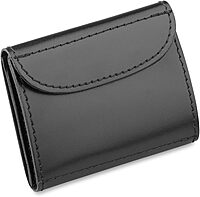 Plain Black Leather Glove Case - Designed to Hold 2 Sets of Latex Gloves - Full Grain Leather w/No Fillers