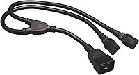 Tripp Lite Heavy-Duty Power Splitter Y Cable 15A, 14AWG (IEC-320-C20 to 2x IEC-320-C13) 2-ft.(P032-002-2C13),Black