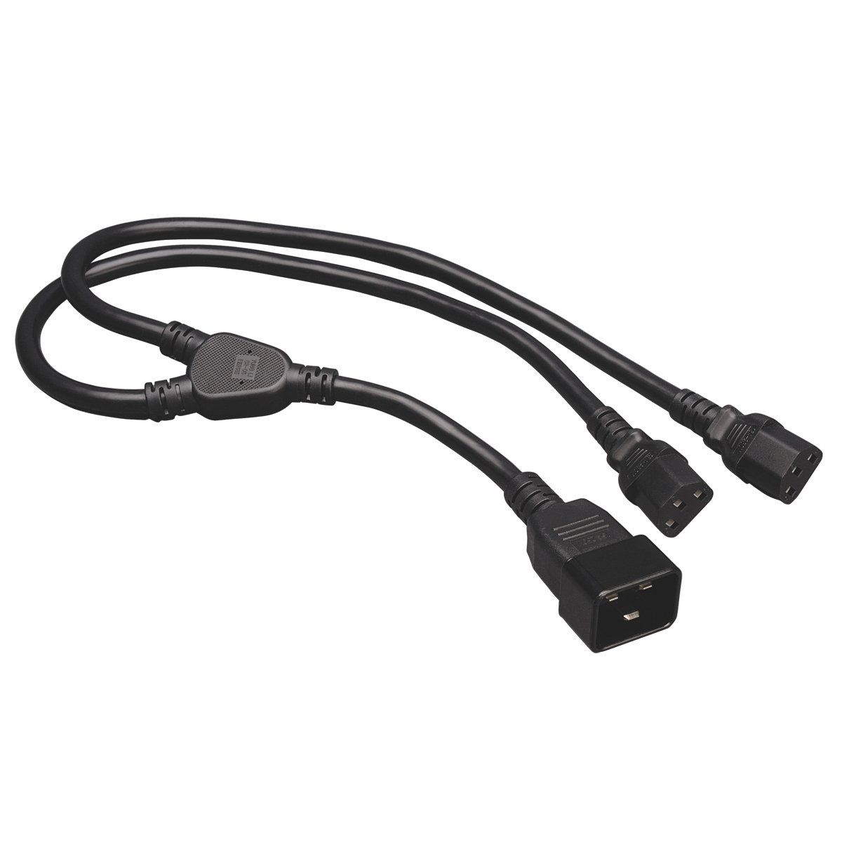 Tripp Lite Heavy-Duty Power Splitter Y Cable 15A, 14AWG (IEC-320-C20 to 2x IEC-320-C13) 2-ft.(P032-002-2C13),Black