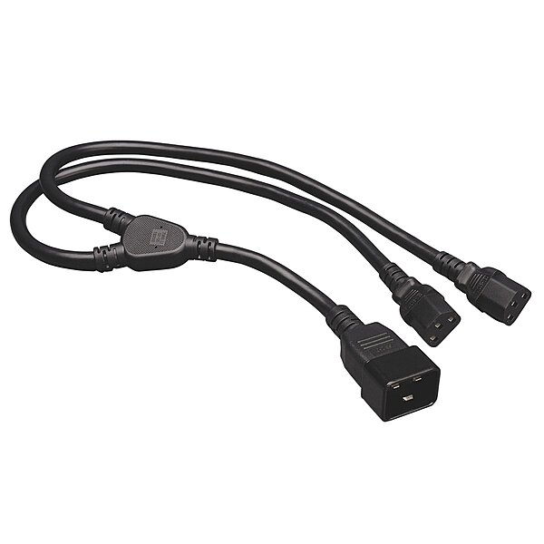 Tripp Lite Heavy-Duty Power Splitter Y Cable 15A, 14AWG (IEC-320-C20 to 2x IEC-320-C13) 2-ft.(P032-002-2C13),Black