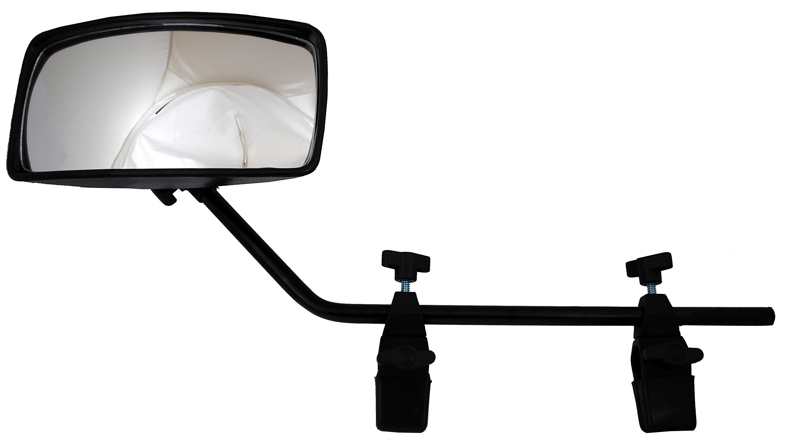 attwood 13066-7 Universal Adjustable Clamp-On Water Ski Rear View Boat Mirror, Black