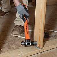 Klein Tools H80332 Ball-Peen Hammer, 32-Ounce Head, Fiberglass Non-Slip Shock Absorbing Grip Handle with Tether Hole, 15-Inch