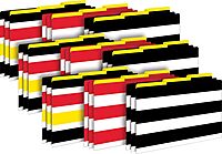Barker Creek Legal Size Designer File Folders, Wide Stripes, Multicolor, Replace Bland & Boring with Bright & Beautiful Legal File Folders, Tabs are 1/3 Cut, 27 Folders/Pkg, 9 Each of 3 Designs (3902)
