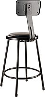 National Public Seating 6400 Vinyl Task Stool, With Backrest, 37in-39inH, Black
