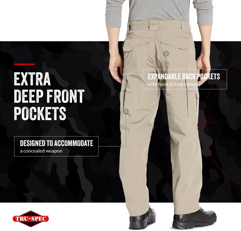 TRU-SPEC 24-7 Original Tactical Pants for Men with Concealed Carry and Knee Pad Openings