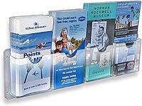 Azar Displays Wall-Mount Brochure Holders, Acrylic, Pack of 2