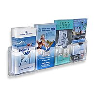 Azar Displays Wall-Mount Brochure Holders, Acrylic, Pack of 2