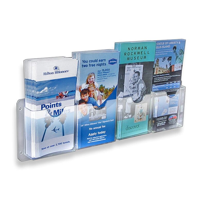 Azar Displays Wall-Mount Brochure Holders, Acrylic, Pack of 2