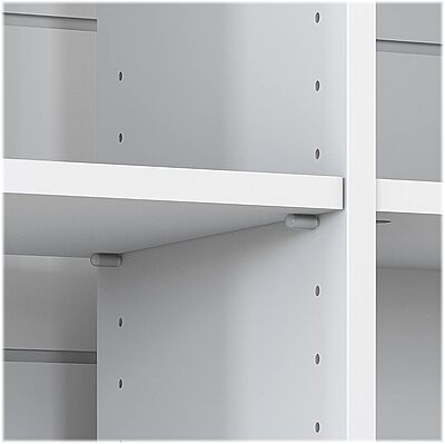 Bush Furniture Mayfield 6 Cube Bookcase in Pure White and Shiplap Gray | Storage for Home Office Workspace Shiplap Gray/Pure White