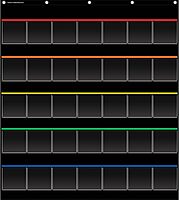 Teacher Created Resources Storage Pocket Chart, 36-1/2inH x 32-1/2inW x 1/2inD, Black