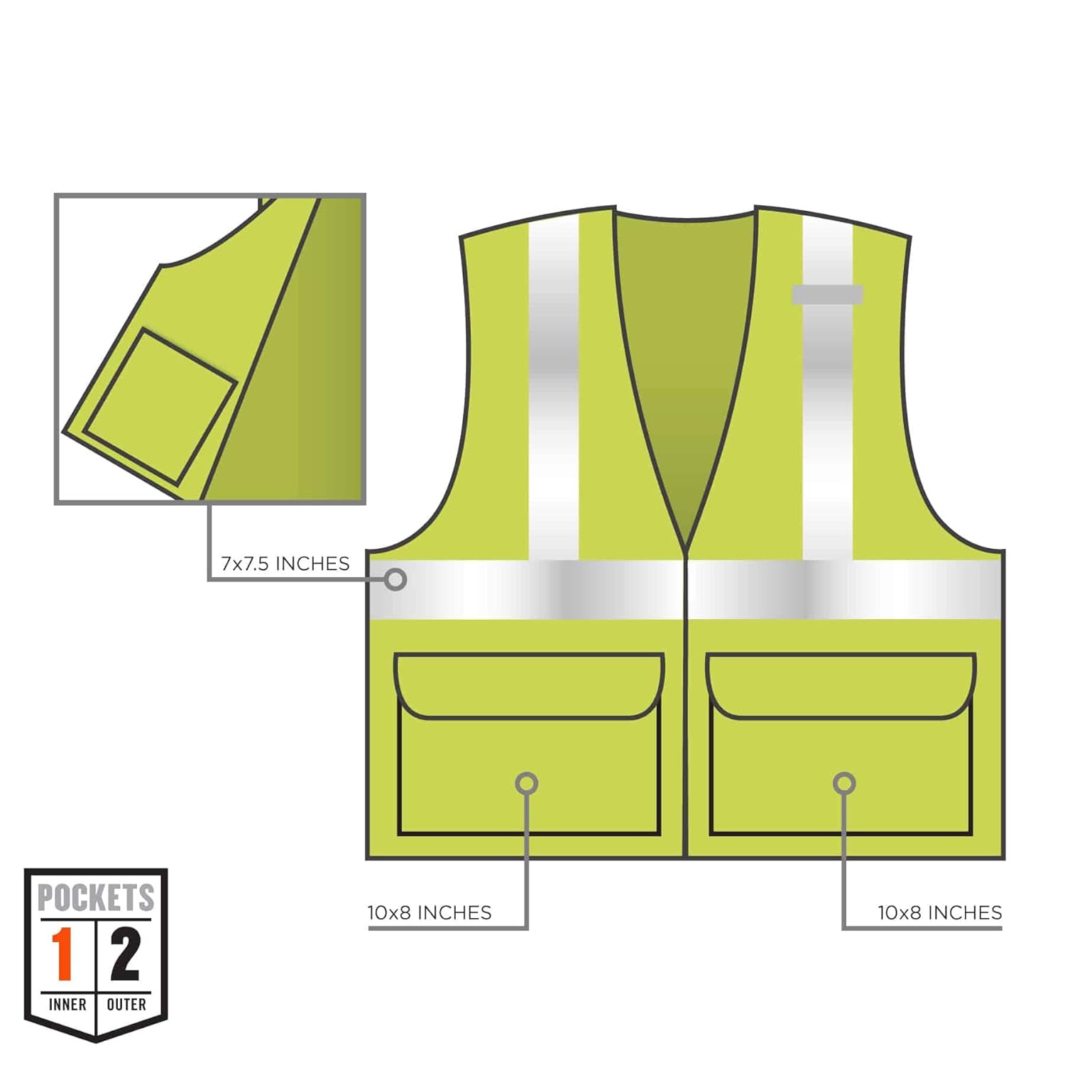Ergodyne GloWear Safety Vest, Mesh 8220HL, Type R Class 2, 4X/5X, Lime