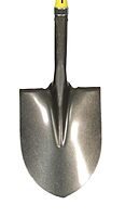 Nupla Ergo Round Point Garden Shovel Spade with Durable 27 inch Fiberglass Handle and 14 Gauge Heavy Duty Blade