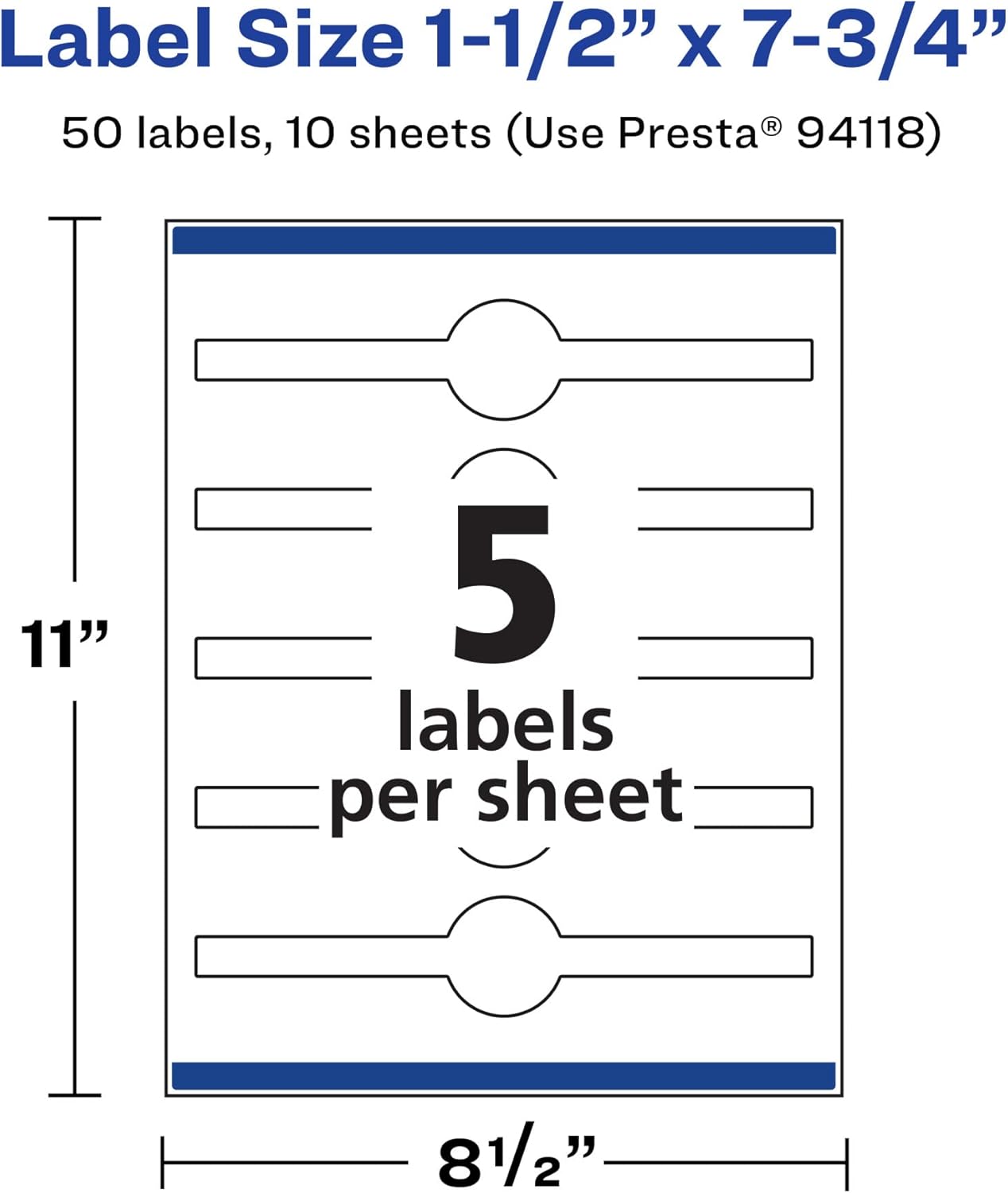 Avery Durable Waterproof Wraparound Band Labels, Sure Feed Technology, 1.5" x 7.75"