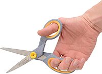 Westcott 8-Inch Titanium-Bonded Scissors with Adjustable Glide Feature for Office and Home - Gray/Yellow, 2-Pack