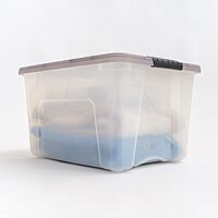 IRIS USA 40 Quart Stack & Pull Clear Storage Box, Gray, 5 Pack