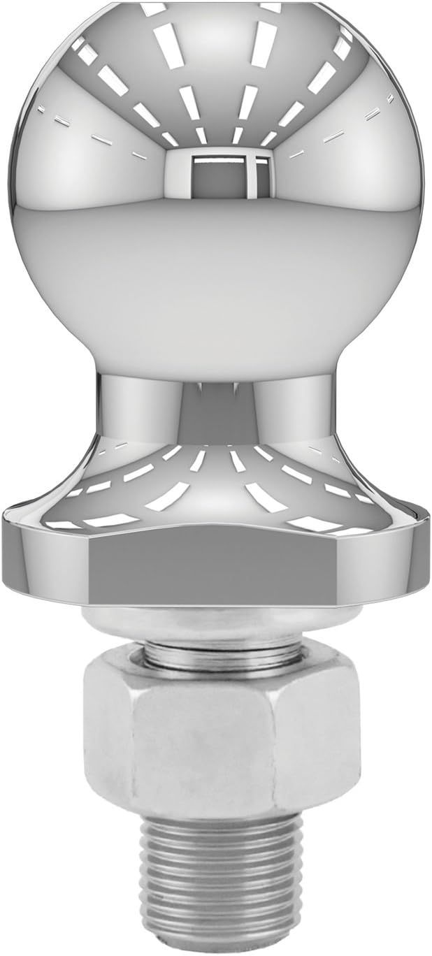CURT 40001 Chrome Trailer Hitch Ball, 2,000 lbs, 1-7/8-Inch Diameter, 3/4 x 1-5/8-Inch Shank, Silver