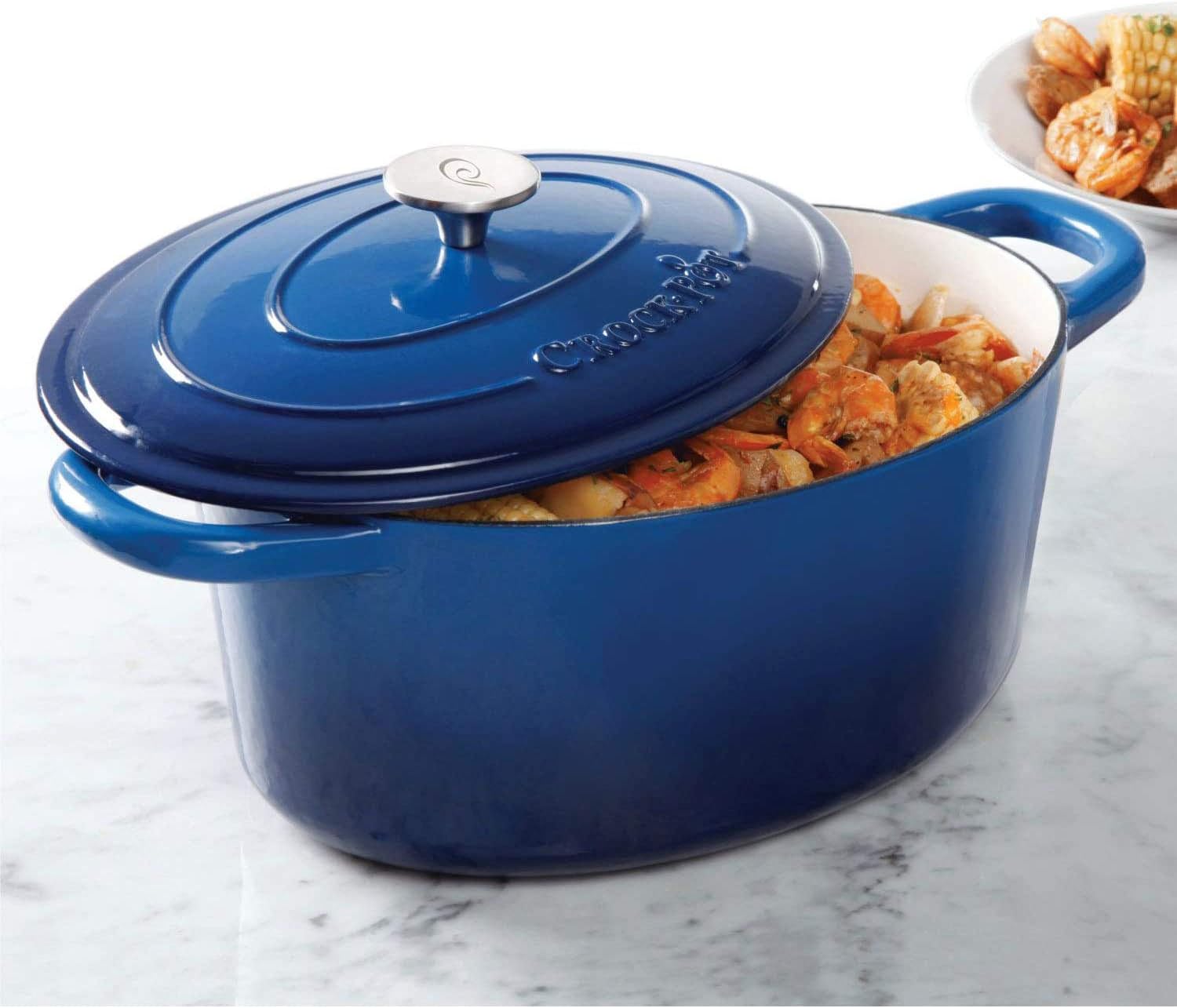 Crock-Pot Artisan 7-Quart Oval Enameled Cast Iron Dutch Oven