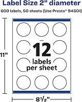 AVERY Round Labels with Sure Feed Technology, 2\" Diameter